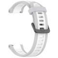 For Garmin Vivoactive 4 22mm Two Color Textured Silicone Watch Band(White+Grey)