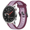 For Amazfit GTR 4 Pro 22mm Two-Color Textured Silicone Watch Band(Purple)