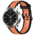 For Xiaomi Watch S3 22mm Two Color Textured Silicone Watch Band(Orange+Black)