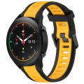 For Xiaomi MI Watch S1 Pro 22mm Two Color Textured Silicone Watch Band(Yellow+Black)