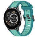 For Xiaomi Haylou RT2 LS10 22mm Two Color Textured Silicone Watch Band(Teal)