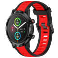 For Xiaomi Haylou RT LS05S 22mm Two Color Textured Silicone Watch Band(Red+Black)
