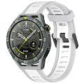 For Huawei Watch GT3 SE 22mm Two Color Textured Silicone Watch Band(White+Grey)