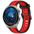 For Huawei Watch GT3 Pro 46mm 22mm Two Color Textured Silicone Watch Band(Red+Black)