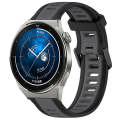 For Huawei Watch GT3 Pro 46mm 22mm Two Color Textured Silicone Watch Band(Grey+Black)