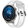For Huawei Watch GT3 Pro 46mm 22mm Two Color Textured Silicone Watch Band(White+Grey)