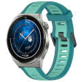 For Huawei Watch GT3 Pro 46mm 22mm Two Color Textured Silicone Watch Band(Teal)