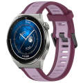 For Huawei Watch GT3 Pro 46mm 22mm Two Color Textured Silicone Watch Band(Purple)