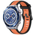 For Huawei Watch Ultimate 22mm Two Color Textured Silicone Watch Band(Orange+Black)