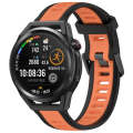 For Huawei Watch GT Runner 22mm Two Color Textured Silicone Watch Band(Orange+Black)