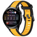 For Huawei Watch 3 22mm Two Color Textured Silicone Watch Band(Yellow+Black)
