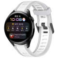 For Huawei Watch 3 22mm Two Color Textured Silicone Watch Band(White+Grey)