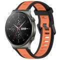 For Huawei GT2 Pro 22mm Two Color Textured Silicone Watch Band(Orange+Black)