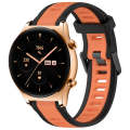 For Honor Watch GS 3 22mm Two Color Textured Silicone Watch Band(Orange+Black)
