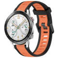 For Honor Watch GS 3i 22mm Two Color Textured Silicone Watch Band(Orange+Black)