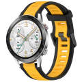 For Honor Watch GS 3i 22mm Two Color Textured Silicone Watch Band(Yellow+Black)