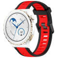 For Huawei Watch GT3 Pro 43mm 20mm Two Color Textured Silicone Watch Band(Red+Black)