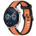 For Huawei Watch GT3 42mm 20mm Two Color Textured Silicone Watch Band(Orange+Black)