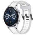 For Huawei Watch GT3 42mm 20mm Two Color Textured Silicone Watch Band(White+Grey)