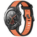 For Huawei Watch 2 20mm Two Color Textured Silicone Watch Band(Orange+Black)