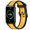 For Honor Watch ES 20mm Two Color Textured Silicone Watch Band(Yellow+Black)