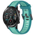 For Honor MagicWatch2 42mm 20mm Two Color Textured Silicone Watch Band(Teal)
