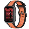 For Amazfit Active 20mm Two-Color Textured Silicone Watch Band(Orange+Black)