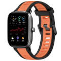 For Amazfit GTS 4 Mini 20mm Two-Color Textured Silicone Watch Band(Orange+Black)