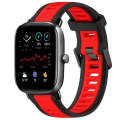 For Amazfit GTS 2 Mini 20mm Two-Color Textured Silicone Watch Band(Red+Black)