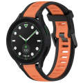 For Samsung Galaxy watch 5 Pro Golf Edition 20mm Two Color Textured Silicone Watch Band(Orange+Bl...