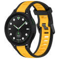 For Samsung Galaxy watch 5 Pro Golf Edition 20mm Two Color Textured Silicone Watch Band(Yellow+Bl...