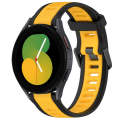 For Samsung Galaxy Watch 5  40mm 20mm Two Color Textured Silicone Watch Band(Yellow+Black)