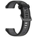 For Samsung Galaxy Watch 5  40mm 20mm Two Color Textured Silicone Watch Band(Grey+Black)