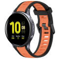 For Samsung Galaxy Watch Active 2 40mm 20mm Two Color Textured Silicone Watch Band(Orange+Black)