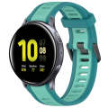 For Samsung Galaxy Watch Active 2 44mm 20mm Two Color Textured Silicone Watch Band(Teal)