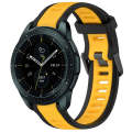 For Samsung Galaxy Watch 42mm 20mm Two Color Textured Silicone Watch Band(Yellow+Black)