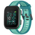 For Garmin Bounce 20mm Two Color Textured Silicone Watch Band(Teal)