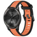 For Garmin VivoMove Trend 20mm Two Color Textured Silicone Watch Band(Orange+Black)