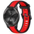 For Garmin VivoMove Trend 20mm Two Color Textured Silicone Watch Band(Red+Black)