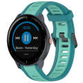 For Garmin Vivoactive3 Music 20mm Two Color Textured Silicone Watch Band(Teal)