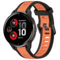 For Garmin Venu 2 Plus 20mm Two Color Textured Silicone Watch Band(Orange+Black)