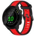 For Garmin Forerunner 158 20mm Two Color Textured Silicone Watch Band(Red+Black)