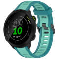 For Garmin Forerunner 158 20mm Two Color Textured Silicone Watch Band(Teal)