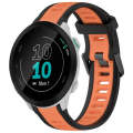 For Garmin Forerunner 55 20mm Two Color Textured Silicone Watch Band(Orange+Black)