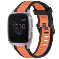 For Garmin Venu SQ 20mm Two Color Textured Silicone Watch Band(Orange+Black)