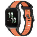 For Garmin Forerunner Sq2 / Sq2 Music 20mm Two Color Textured Silicone Watch Band(Orange+Black)