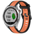 For Garmin Approach S40 20mm Two Color Textured Silicone Watch Band(Orange+Black)