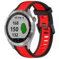 For Garmin Approach S40 20mm Two Color Textured Silicone Watch Band(Red+Black)