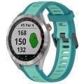 For Garmin Approach S40 20mm Two Color Textured Silicone Watch Band(Teal)