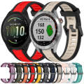 For Garmin VivoMove Trend 20mm Two Color Textured Silicone Watch Band(Green+Black)